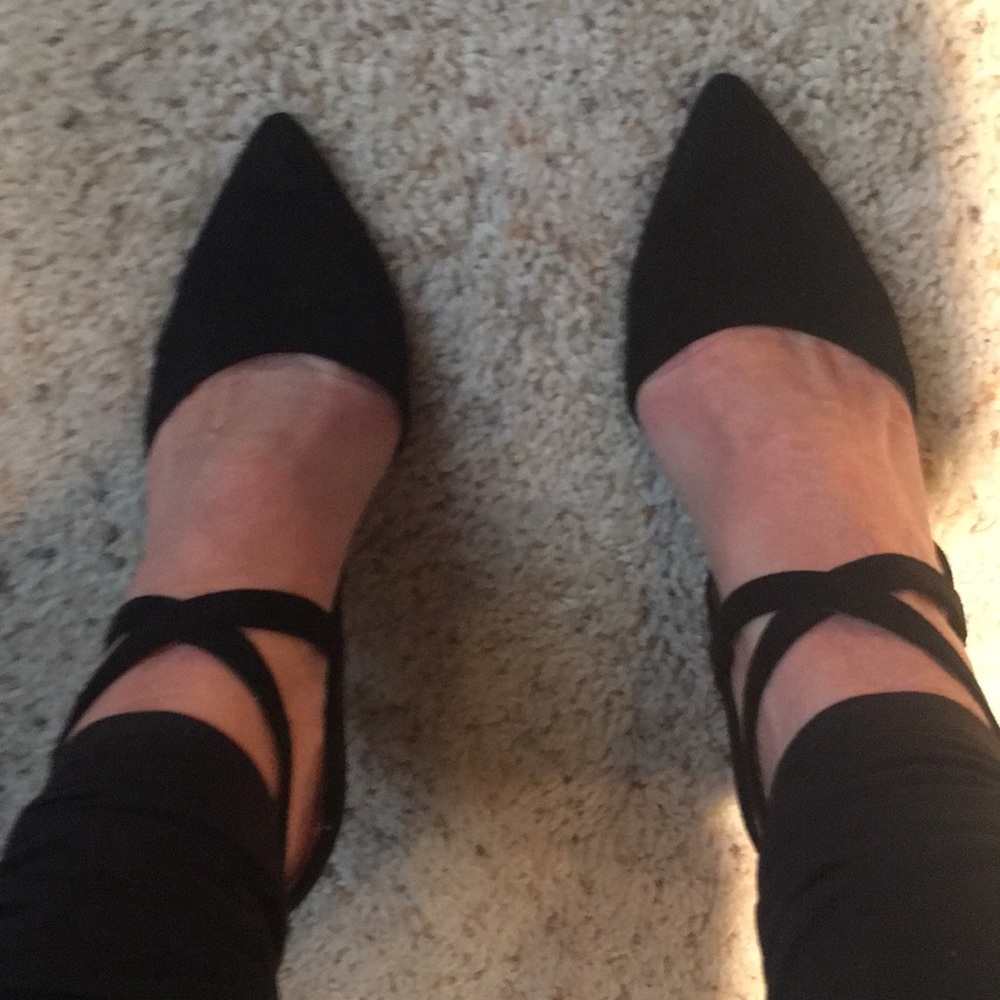 New Black Criss Cross Heels